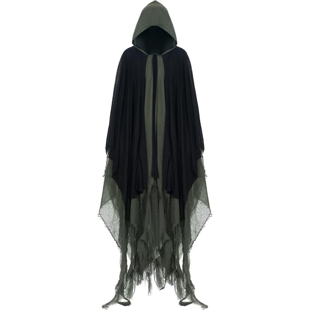 Grim Reaper Costume Scary Hooded Cape Witch Costume Hooded Cape for Adult Women